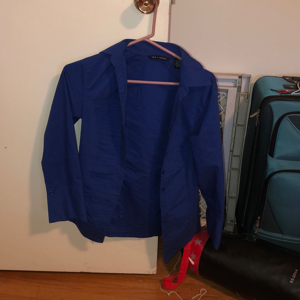 Blue button down blouse